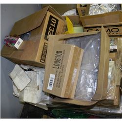 PALLET WITH DECK SCREWS/PAINTING ROLLS/ AND ASST