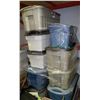 Image 1 : LARGE PALLET OF PLASTIC BINS FULL OF HOUSEHOLD
