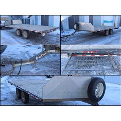 FALCAN FLAT DECK TRAILER WITH PULL OUT RAMP