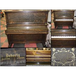 SOLID WOOD DOHERTY PIANO - CLINTON, CANADA