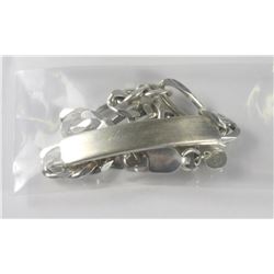 VINTAGE .925 SOLID SILVER HEAVY MENS ID BRACELET