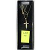 Image 1 : 10K GOLD DIAMOND CROSS PENDANT & NECKLACE