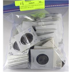 LARGE BAG OF COINS FROM ESTATE INCLUDES 1861 & UP