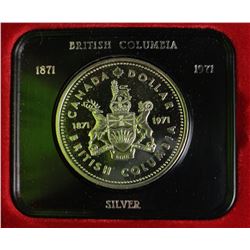 1971 BRITISH COLUMBIA CASED PROOF SILVER $1