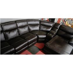 NEW BROWN BONDED LEATHER ELECTRIC RECLINING