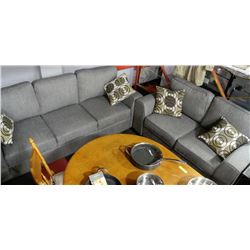 NEW GREY FABRIC SOFA AND LOVE SEAT WITH ACCENT