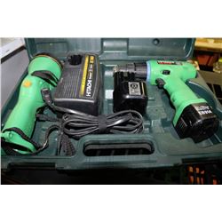 HITACHI 9.6V RECHARGEABLE DRILL WITH FLASHLIGHT