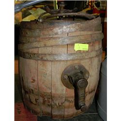 RARE ANTIQUE BARREL BUTTER CHURN