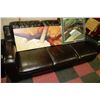 Image 1 : DARK BROWN LEATHERETTE COUCH