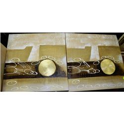 PAIR OF SHOWHOME ABSTRACT CANVAS PICTURES