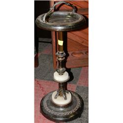 VINTAGE ESTATE METAL AND STONE ASHTRAY