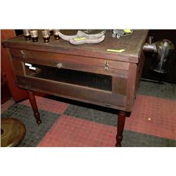 REPURPOSED ANTIQUE CHICKEN INCUBATOR COFFEE TABLE