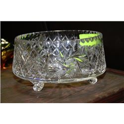 PINWHEEL CRYSTAL FOOTED BOWL