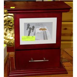ROSEWOOD JEWELLERY BOX W/ DRAWER &