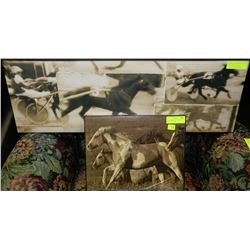 PAIR OF HORSE PICTURES ON CANVAS INCLUDING: