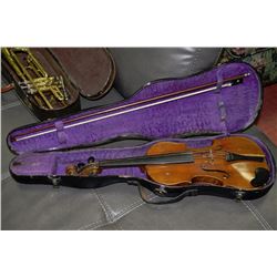 VINTAGE CONSERVATORY VIOLIN WITH BOW IN CASE