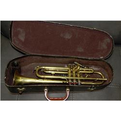 VINTAGE BRASS RICHMOND TRUMPET WITH CASE