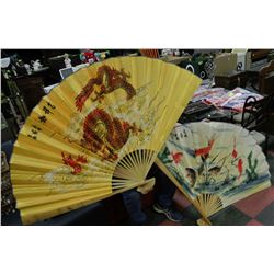 PAIR OF DECORATIVE ORIENTAL FANS