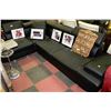 Image 1 : BLACK LEATHERETTE 'L' SHAPED SECTIONAL
