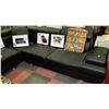 Image 3 : BLACK LEATHERETTE 'L' SHAPED SECTIONAL