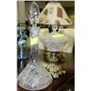 Image 1 : ESTATE CRYSTAL DECANTER SOLD WITH LIDDED DISH