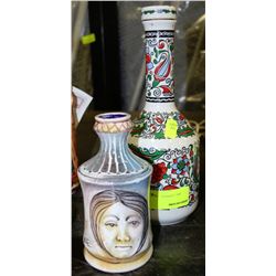 2 ESTATE HANDPAINTED VASES