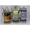 Image 1 : COLLECTION OF 3 LARGE BEER STEINS