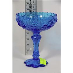 BLUE SIGNED FENTON CANDY DISH