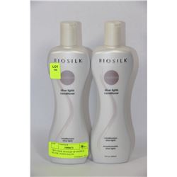 TWO 350ML BOTTLES OF BIOSILK SILVER LIGHTS SALON