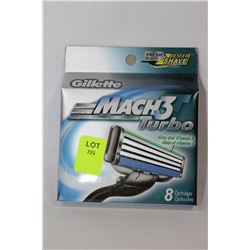 PK OF 8 MACH 3 TURBO REPLACEMENT BLADE CARTRIDGES