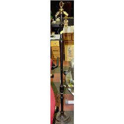 ESTATE WOOD AND METAL FLOOR LAMP