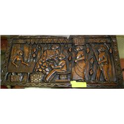 SOLID WOOD HAND CARVED AFRICAN ART SCENE