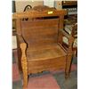 Image 1 : ESTATE OAK WOOD CARVED BENCH CHAIR