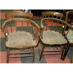 PAIR OF ESTATE OAK ARMCHAIRS