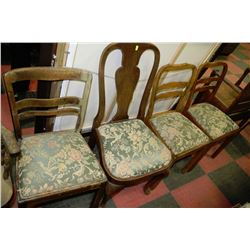 4 ASSORTED ESTATE WOOD SIDECHAIRS