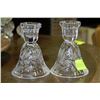 Image 1 : PAIR OF PINWHEEL CRYSTAL CANDLE HOLDERS