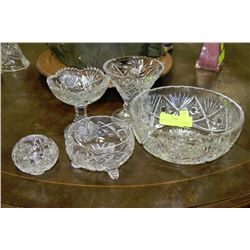 5-PIECE COLLECTION OF PINWHEEL CRYSTAL
