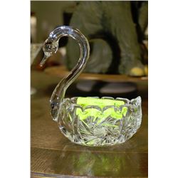 PINWHEEL CRYSTAL SWAN DISH