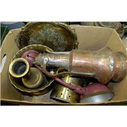 LARGE BOX WITH ESTATE COPPER AND BRASS DECORATIONS