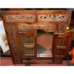 WOOD CARVED SHUTTER MIRROR