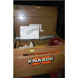LARGE KNACK METAL JOB BOX WITH ASST TOOLS &