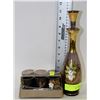 Image 1 : HANDPAINTED GOLD TRIM GLASS LIQUOR DECANTER SET