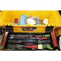 YELLOW RUBBERMAID 24" TOOLBOX & CONTENTS