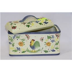 CERAMIC ROOSTER BREAD BOX