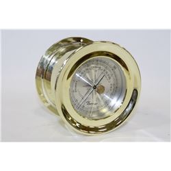BRASS BAROMETER THERMOMETER HYGROMETER