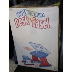 CHILDRENS DESK AND EASEL