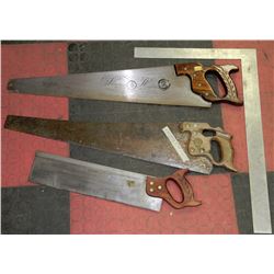 METAL SQUARE WITH 3 HANDSAWS