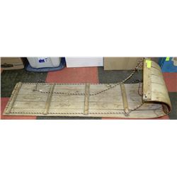 VINTAGE LONG WOODEN TOBOGGAN