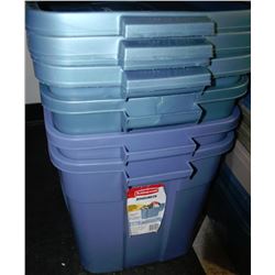 RUBBERMAID TUBS WITH LIDS "68.1" LITRES X4