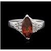 Image 2 : 14KT White Gold 1.78ct Garnet and Diamond Ring
